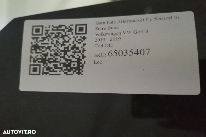 Bara Fata Aftermarket Cu Senzori In Stare Buna Volkswagen VW  Golf  8 - 8