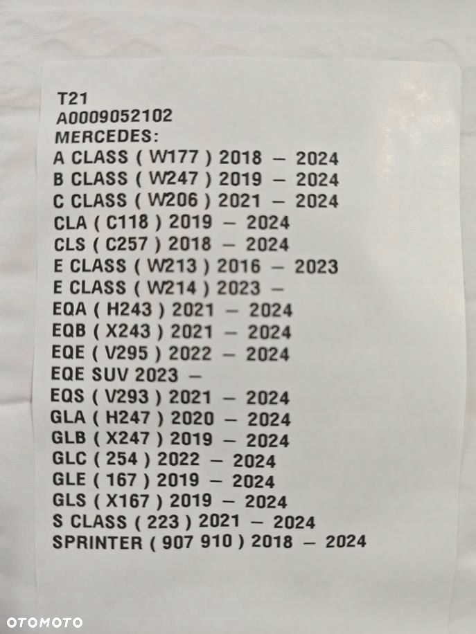 4x Czujnik ciśnienia kół TPMS Mercedes W177 W247 W206 C118 C257 W213 W223 - 5