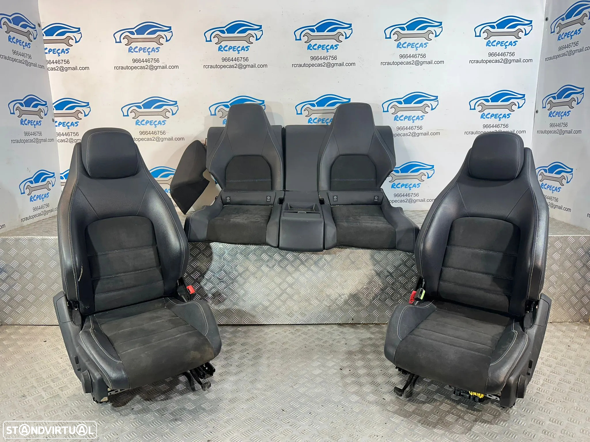 .Conjunto Bancos Pele Alcantra Eletricos Frente Frontais Tras Traseiros Originais AMG Mercedes-Benz Classe C W204 Coupe Facelift 2011 – 2015 - 2