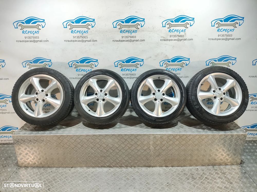 - Conjunto Jantes 17 Originais Mercedes Benz Class C W203 7,5J 8,5J ET34 ET36 5x112 - 1