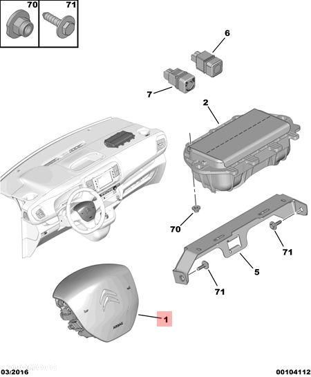 AIRBAG PODUSZKA KIEROWCA CITROEN JUMPY III  98088720ZD - 4