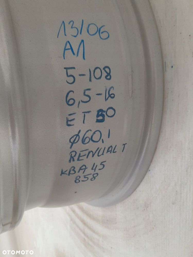 Felgi aluminiowe Renault OE KBA45858 6.5" x 16" 5x108 ET50 - 11