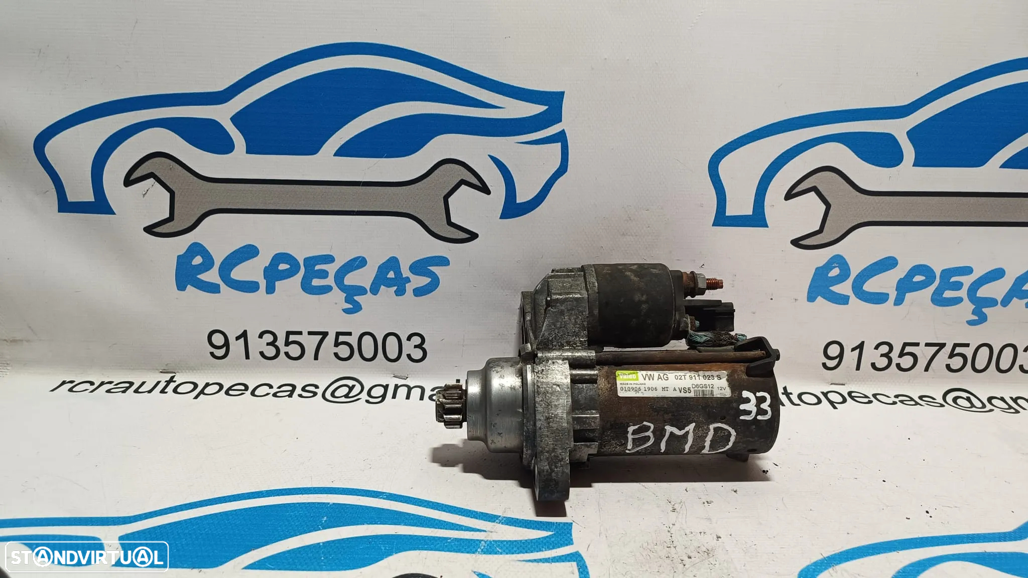 MOTOR ARRANQUE VOLKSWAGEN POLO 9N 1.2i 6V 54CV BMD 02T911023S 02T911023 FOX GOLF V 5 MK5 SEAT IBIZA 6L LEON 1P CORDOBA - 6