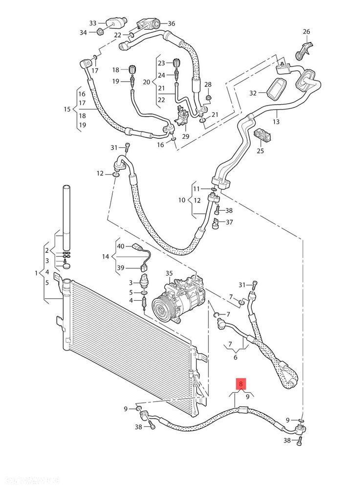 AUDI Q5 80A LIFT 80A816741AF RURKA PRZEWÓD KLIMATYZACJI ORYGINAŁ - 2