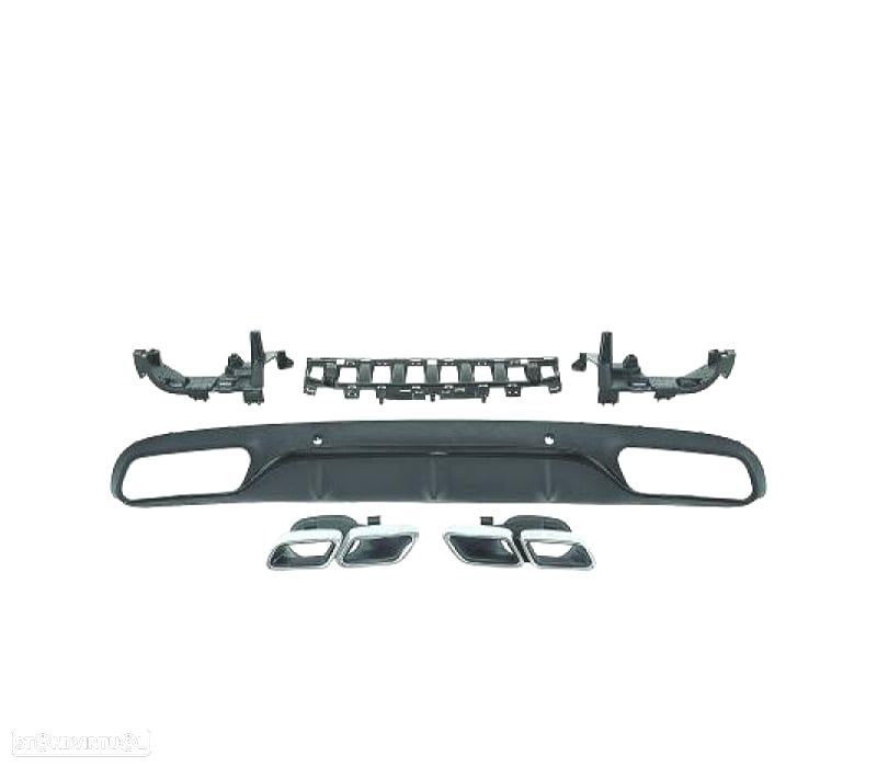 DIFUSOR TRASEIRO MERCEDES CLASE C W205 15- LOOK AMG C63 + PONTEIRAS ESCAPE - 2