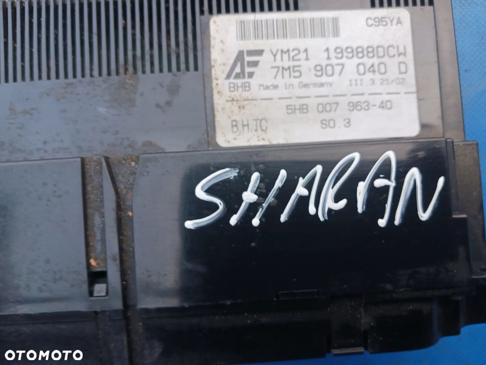 Panel nawiewu klimatyzacji Climatronic Ford Galaxy MK2 FL Seat Alhambra Lift Volkswagen Sharan 99-10 panel sterowania nawiewem 7M5907040D YM2119988DCW 5HB007963-40 - 3