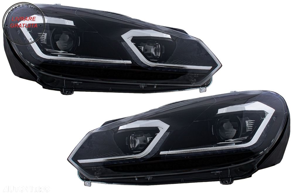 Faruri LED VW Golf 6 VI (2008-2013) Facelift G7.5 Look Silver Semnalizare Secventi- livrare gratuita - 1