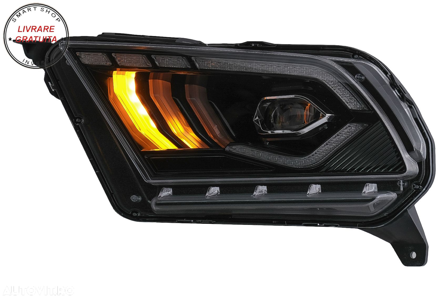 Faruri Full LED Ford Mustang V (2010-2014) cu Semnal Dinamic Secvential- livrare gratuita - 13
