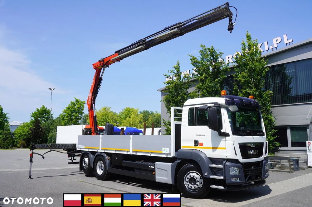 MAN TGS 26.360 burtowy / 3. oś skrętna i podnoszona / Dźwig Fassi F175 7.7 t - 1