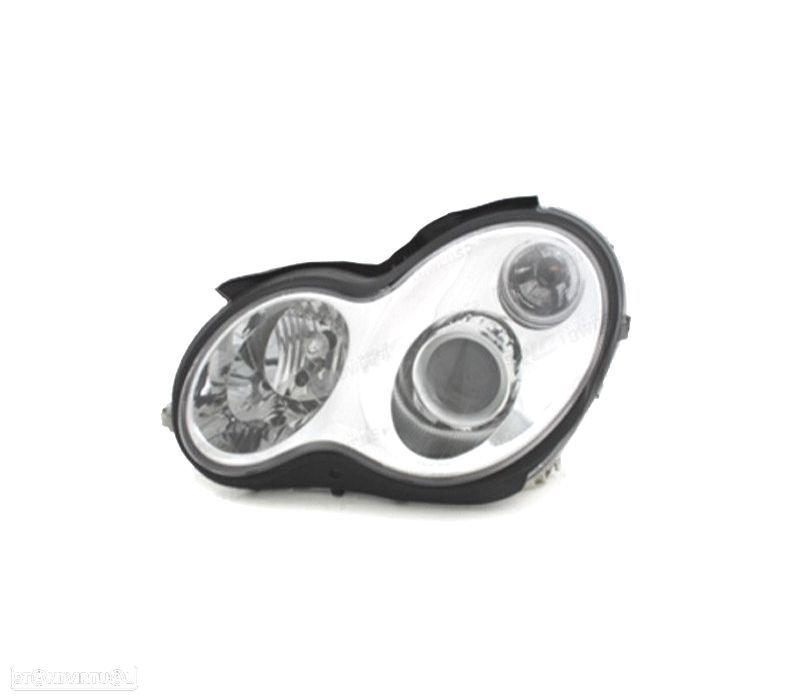FAROL ESQUERDO XENON PARA MERCEDES CLASSE C W203 00-07 CROMADO D2S+H7 - 1
