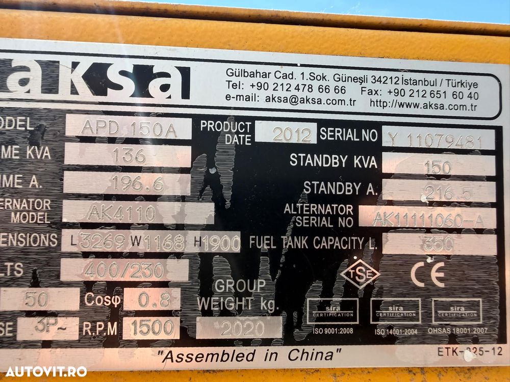 Alta Generator de curent AKSA APD 150A - 5