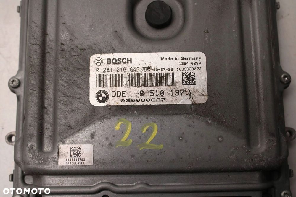 STEROWNIK KOMPUTER ECU SILNIKA BMW 5 F10 F11 2.0 D 8510137-01 0281016846 - 3