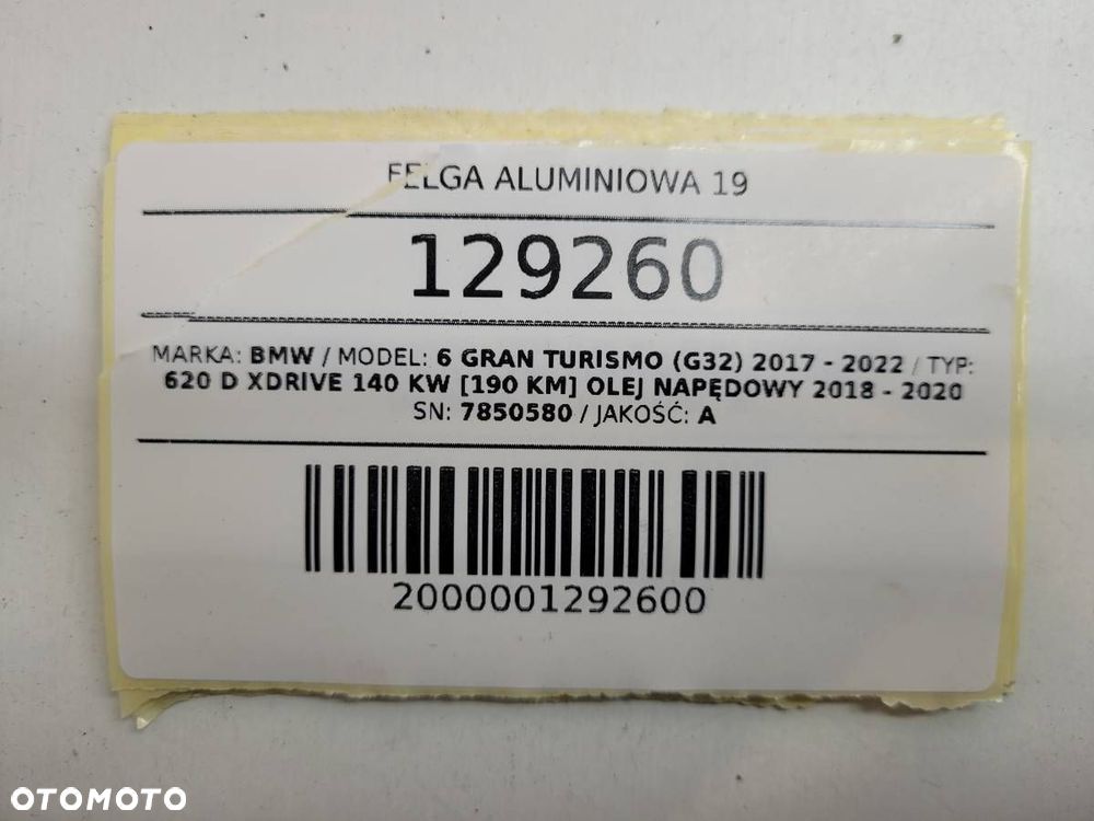 FELGA ALUMINIOWA 19 9,5J ET39 5X112 BMW 6 G32 GT 7850580 - 12