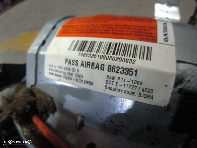 Kit Airbags 39889251 8623351 8623349 30773786 6061062L0D 6061062R0D 30737138 VOLVO C30 FASE 1 2009 2.4D 180CV 3P CINZA PRETO - 5