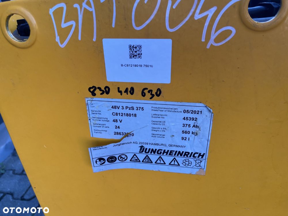 Bateria do wózka widłowego Linde Jungheinrich Still 48V 375 Ah ID BAT0046 - 4