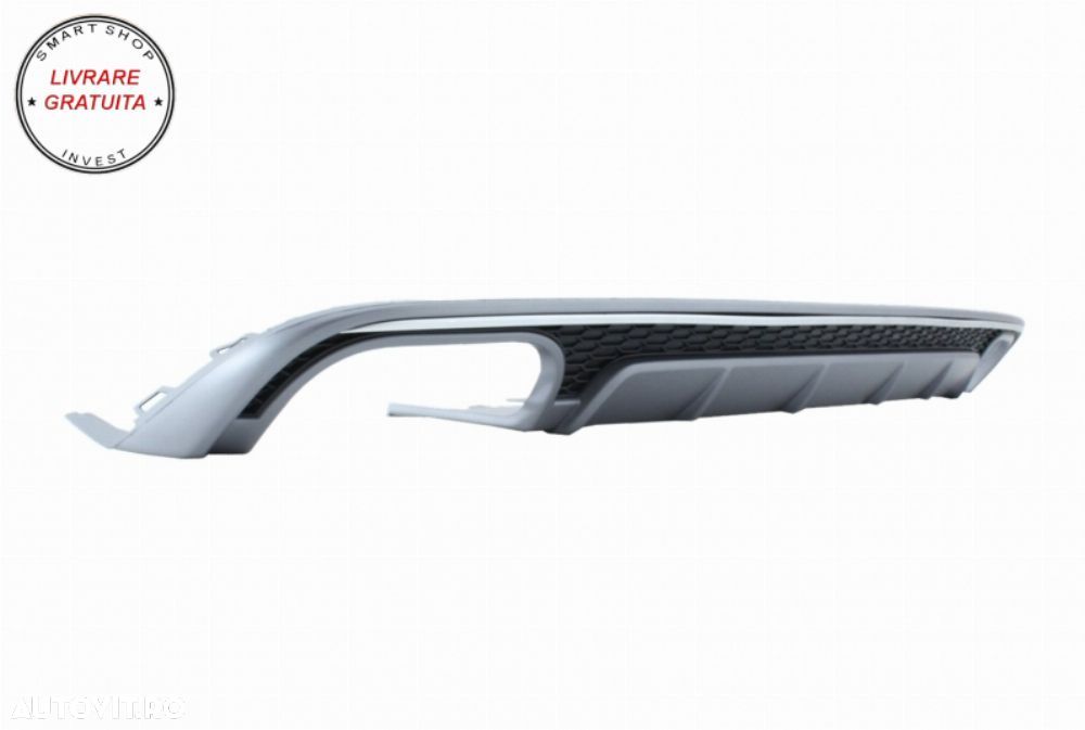 Difuzor Bara Spate cu Ornamente toba si Grila Audi A6 4G Facelift S-Line (2015-201- livrare gratuita - 5