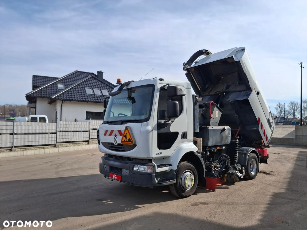 Renault Midlum 220 DXI Zamiatarka SEMAT Zoeller Johnston Szczotki L/R Obie Strony 2013r Napęd Hydrostat Euro 5 Rura Do Liści Studzienek 4466 Mth - 16