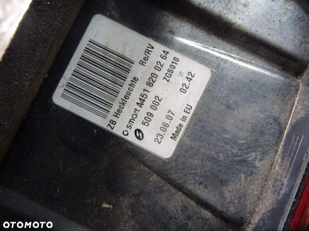 Lampa Smart Fortwo Prawy Tył A4518200264 - 5