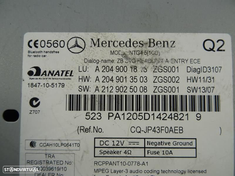 Kit Display / Ecrã Mercedes W204 - A2049013503 / A2049007508 / A2048709558 - 10