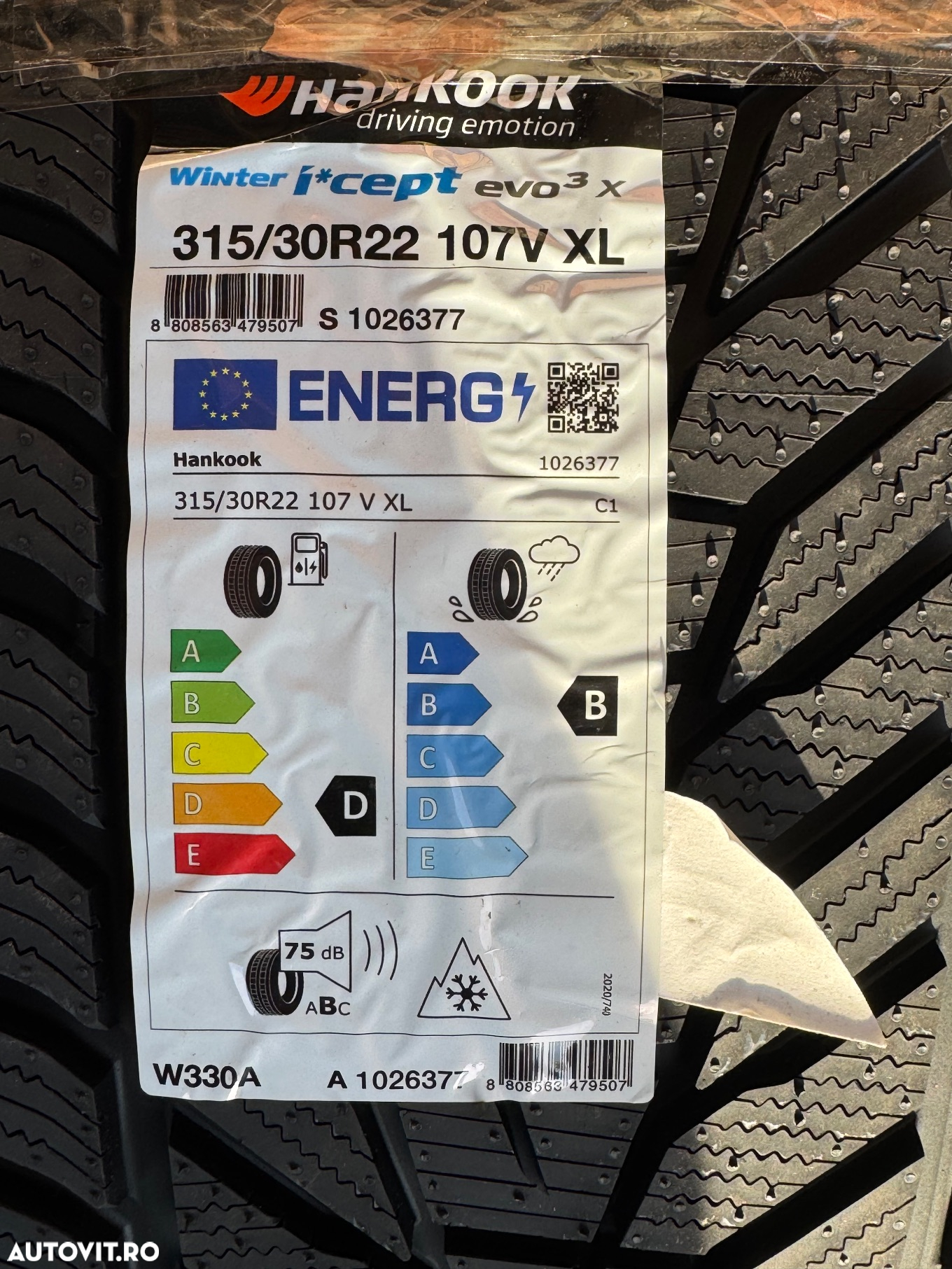 Vând set anvelope 275/35/22-315/30/22 hankook de iarnă noi - 3
