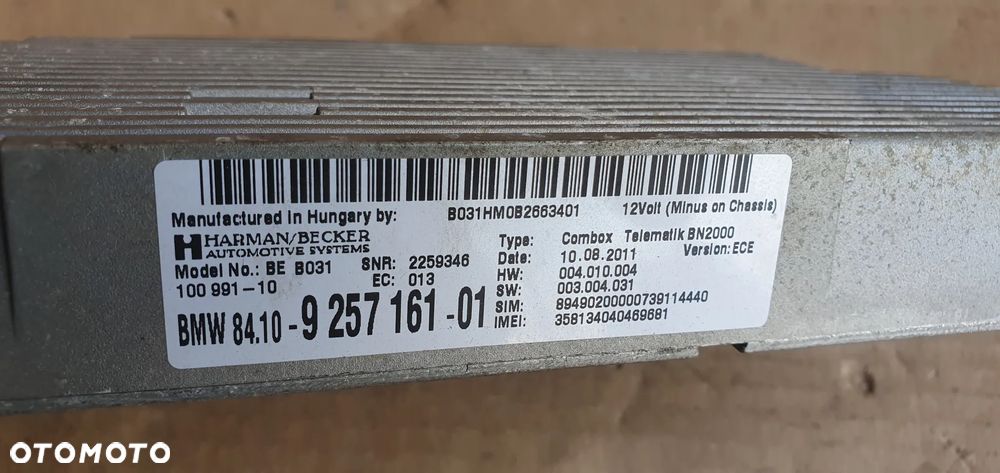 Moduł sterownik bluetooth BMW X5 E70 9257161 - 7