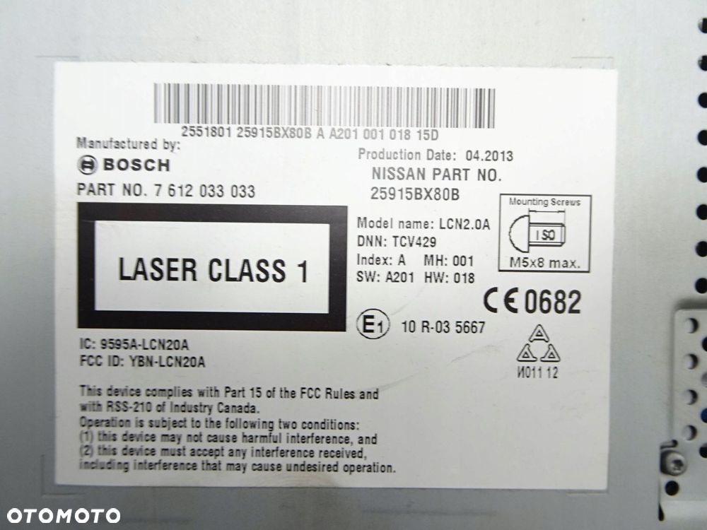 radio cd nissan juke f15 10-14 r. - 8