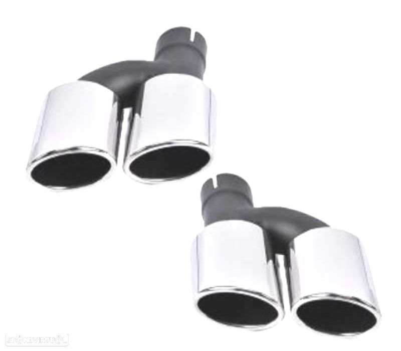 PONTEIRAS DE ESCAPE AUDI A4 16-19 LOOK S4 CROMADO - 2