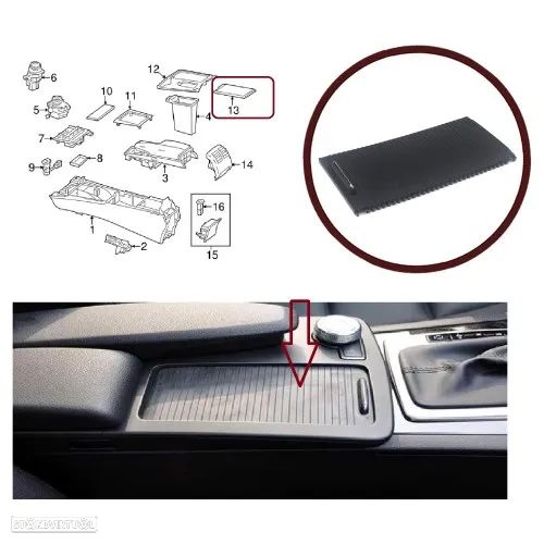 Cortina para a consola central do Mercedes C W204 e E W212 (NOVA) - 1