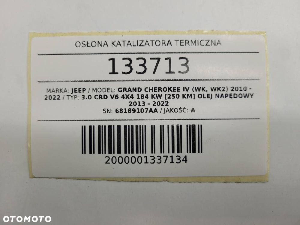 OSŁONA KATALIZATORA WYDECHU TERMICZNA 68189107AA GRAND CHEROKEE WH2 - 8