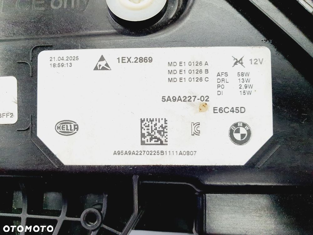LAMPA PRZEDNIA PRZÓD LEWA BMW X1 U11 LED 5A9A227 ORYGINAŁ EU!!! - 8