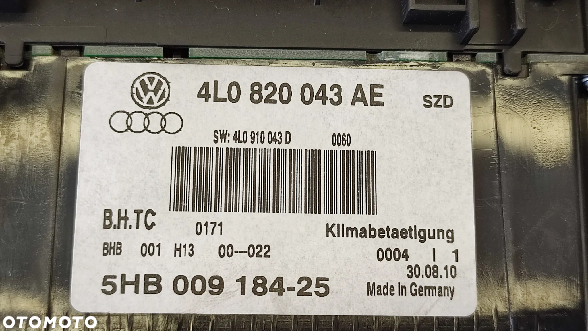 AUDI Q7 4L 05-15R PANEL KLIMATYZACJI 4L0820043 4L0820043AE 4L0820043 AE - 4