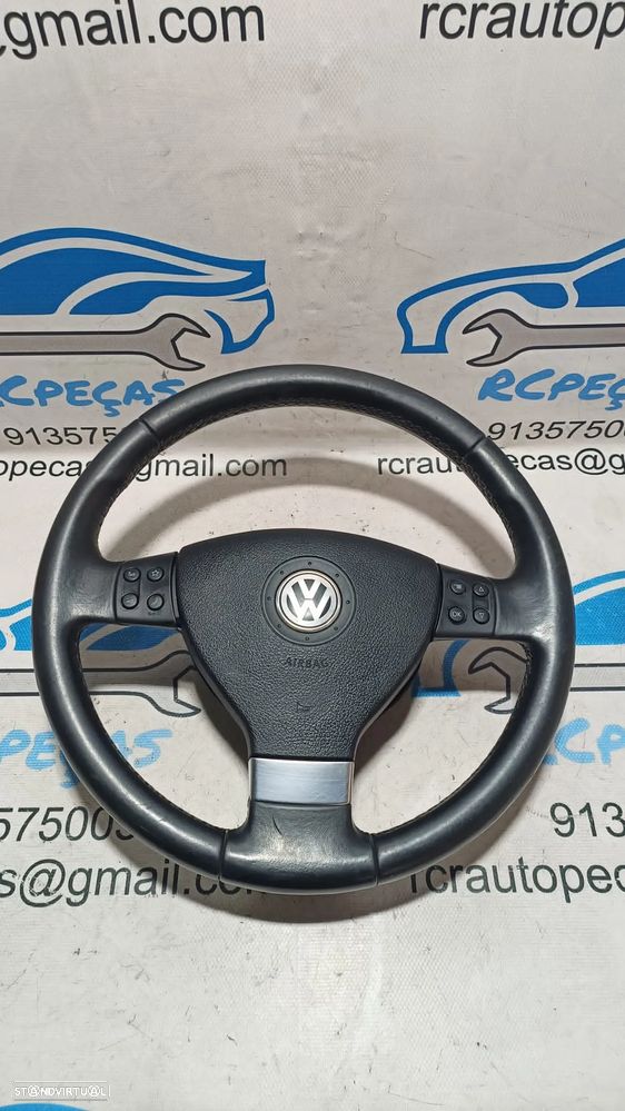 VOLANTE GUIADOR COMPLETO VW VOLKSWAGEN GOLF V 5 MK5 1K0419091AE 1K0419091 GOLF PLUS EOS PELE AIRBAG COMANDOS MULTIFUNÇÕES CONTROLO - 8