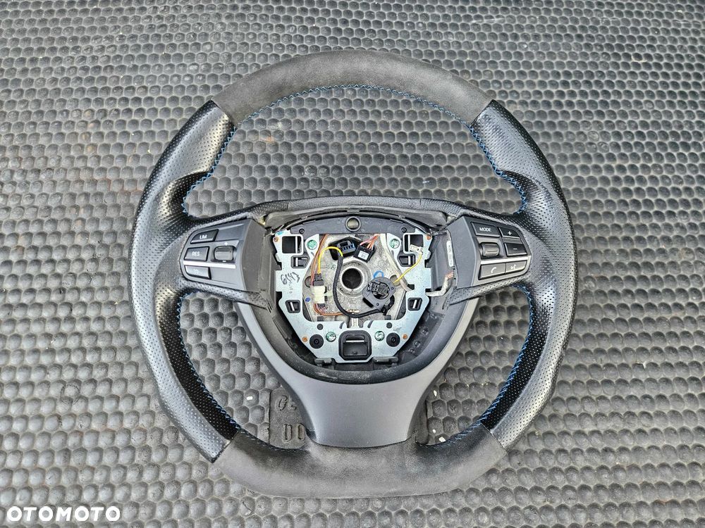 Kierownica Ścięta Trzy 3 Ramienna Pikowana Skóra Ancantara Multifunkcja Sterowanie AirBag Poduszka BMW 5 F10 F11 - 18