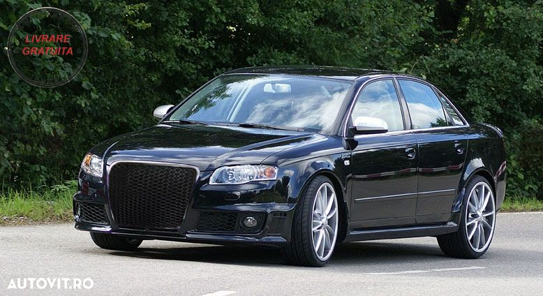 Grila Centrala AUDI A4 (B7) Facelift (2004-2008) RS4 Negru Lucios- livrare gratuita - 5
