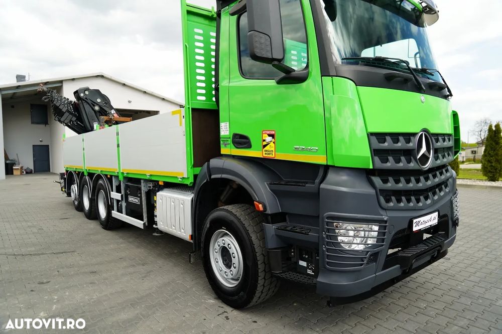 Mercedes-Benz AROCS 3240 / 8x4 / LIVRARE - 7 M / + HDS HIAB X-HIPRO 302 / MAX 9.200 KG / 21 M REACH / TRIDEM / PILOT / ROTATOR / FURCĂ / PUNTE RIDICATĂ / EURO 6 - 15