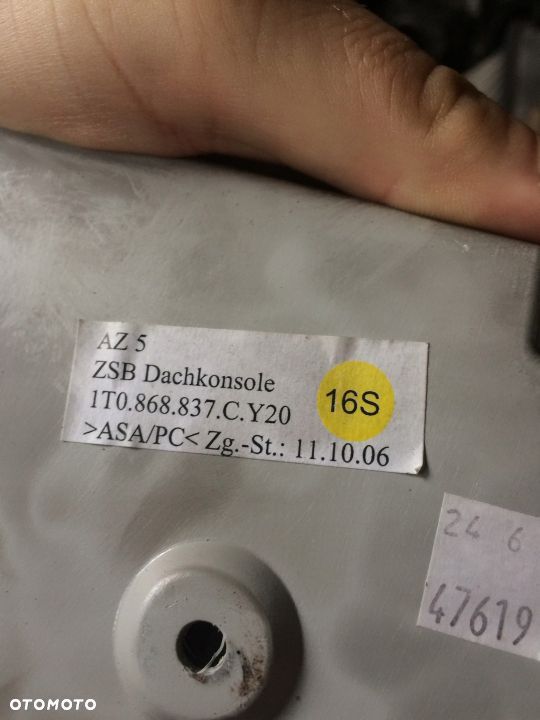 VW TOURAN 1T SCHOWEK PODSUFITKI OŚWIETLENIE LIFT - 5