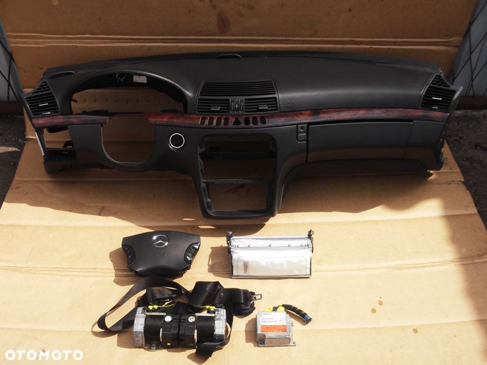 MERCEDES S-KLASA W220 KONSOLA DESKA PODUSZKI KOMPLET ORYGINAŁ EUROPA - 1