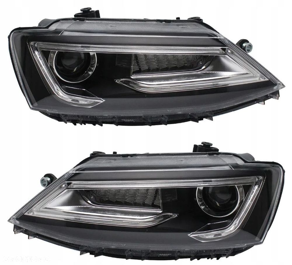 Reflektory Lampy kpl Vland Led Neon Tuning Black VW Jetta VI 5c 6 2010-2018 - 4