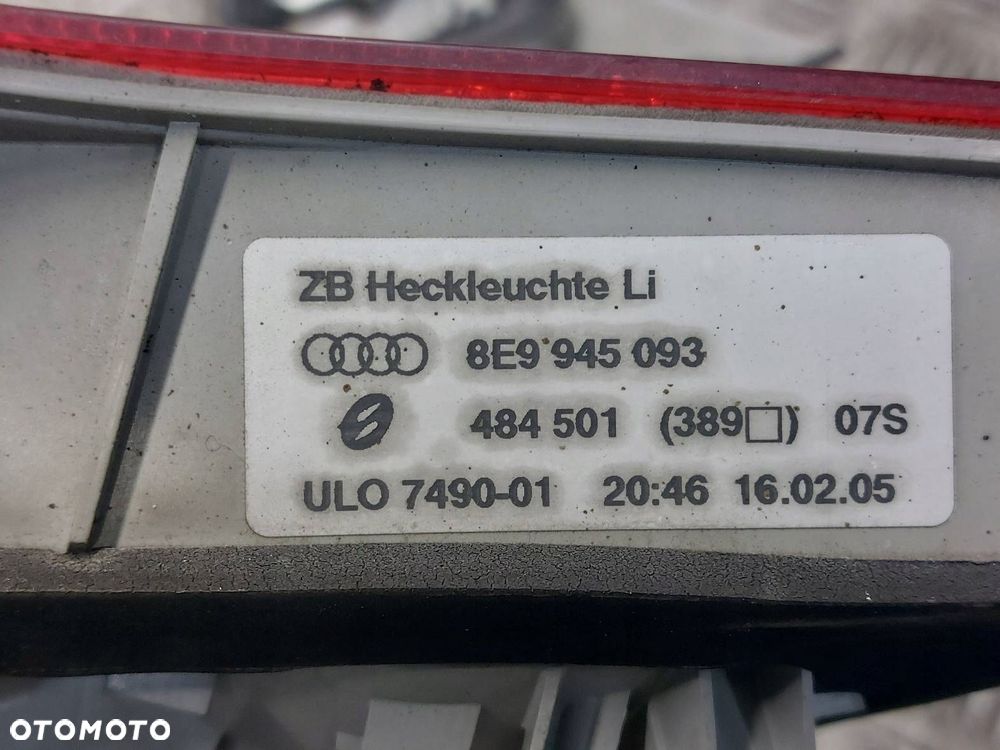 LAMPA LEWY TYŁ + PRAWY TYŁ AUDI A4 B7 KOMBI AVANT 8E9945095C 8E9945096C - 8