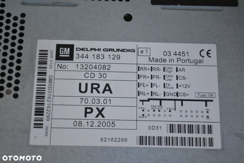 OPEL ASTRA H ZAFIRA B RADIO SAMOCHODOWE FABRYCZNE CD30 13204082 WYŚWIETLACZ 13208194 - 4