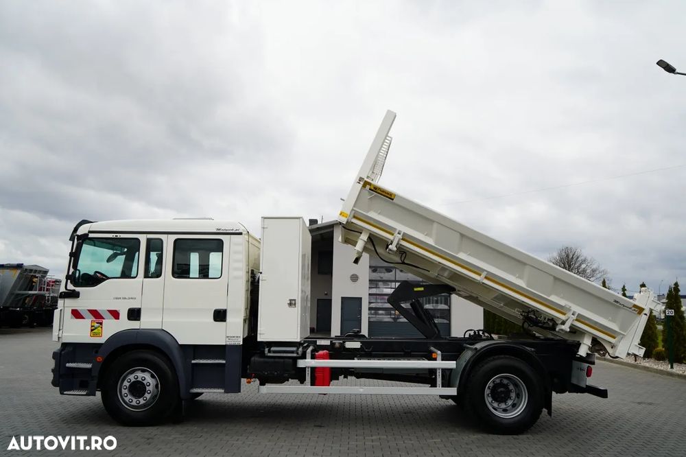 MAN TGM 18.340 / 4X2 / BASCĂLARE 3 LATERALĂ / BANCĂ HIDRODOXY / CAMION CU 7 LOCURI / BORDMATIC - 3