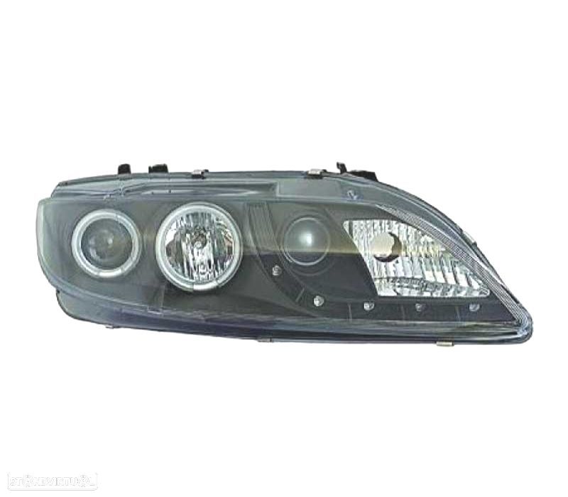 FARÓIS MAZDA 6 02-08 OLHOS DE ANJO LUZ DIURNA FUNDO NEGRO - 2
