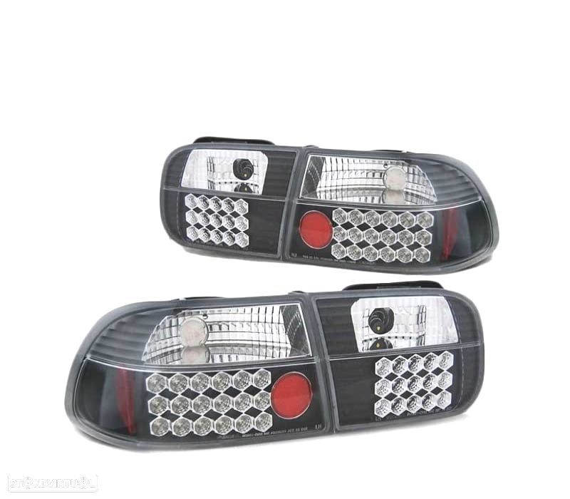 FAROLINS TRASEIROS LED HONDA CIVIC 2P 4P 91-95 PRETO - 2