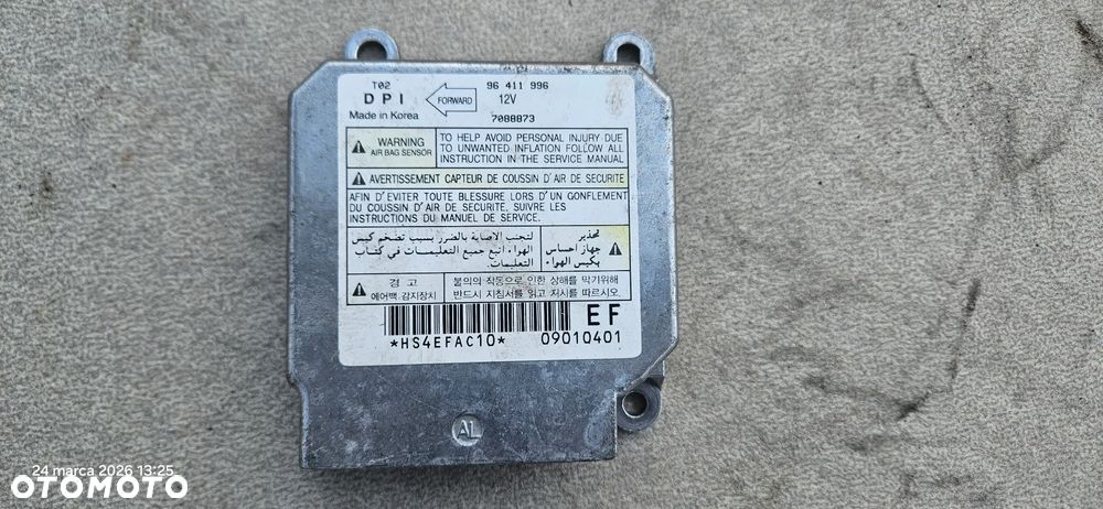 Moduł sensor airbag poduszek Daewoo Chevrolet Kalos 96411996 - 1