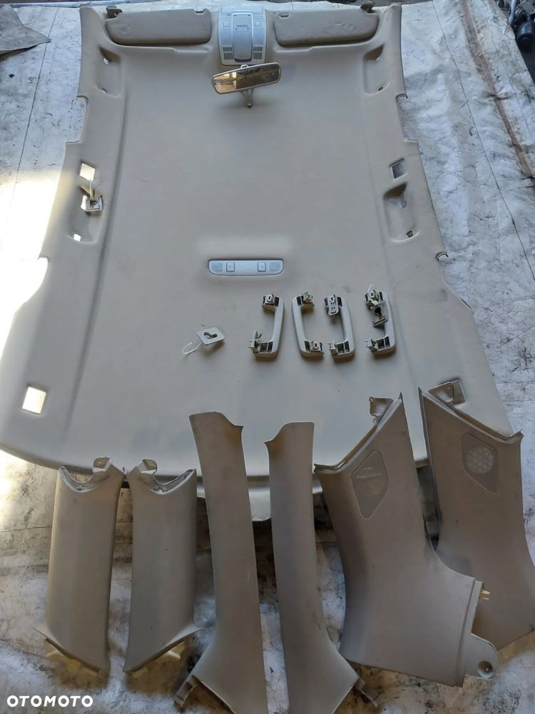 Podsufitka dach jasna beż beżowa Audi A6 C6 Avant Kombi s-line osłona słupka słupków przysłonki lampka kabiny KOMPLET - 9