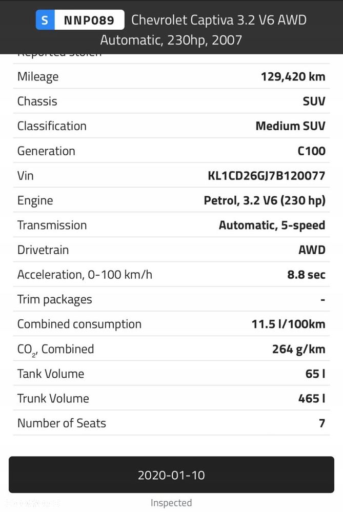 SILNIK Chevrolet Captiva 3.2 V6 230KM udokumentowane 138tyś Z32SED 10HMC - 3