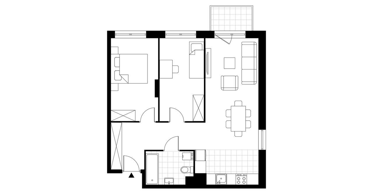 3-pokojowe mieszkanie 60m2 + balkon - Pełny obrazek: 4/17