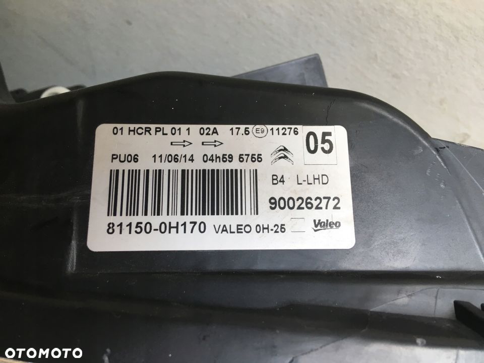 REFLEKTOR LAMPA LEWA PRZEDNIA CITROEN C1 LIFT 14- - 4