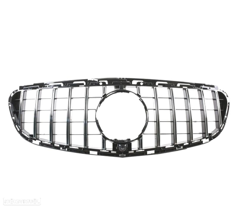 GRELHA FRONTAL MERCEDES CLASE E W212 13-16 LOOK PANAMERICANA GT PRETO BRILHANTE CROMADO - 3