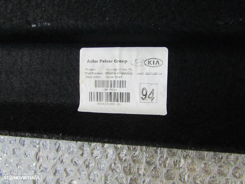 Chapeleira /Parteleira KIA VENGA/ HYUNDAI IX20 ano 2010/2019  ref- 85910-1P000EQ - 11